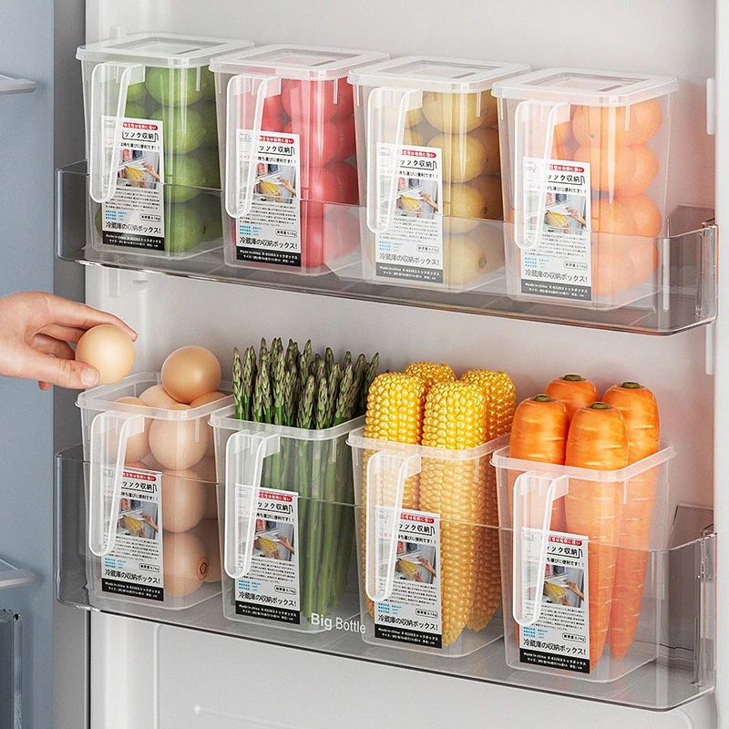 1 шт. Ручка ящика для хранения свежих продуктов в холодильнике, Боковая дверца холодильника, Футляр для фруктов, овощей, контейнер для кухонных органайзеров, Коробки