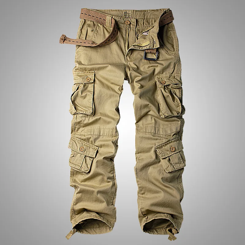 2023 Новые мужские брюки-карго, камуфляжные брюки, уличные Свободные брюки-карго с несколькими мешками, мужские шаровары, мужские мешковатые брюки