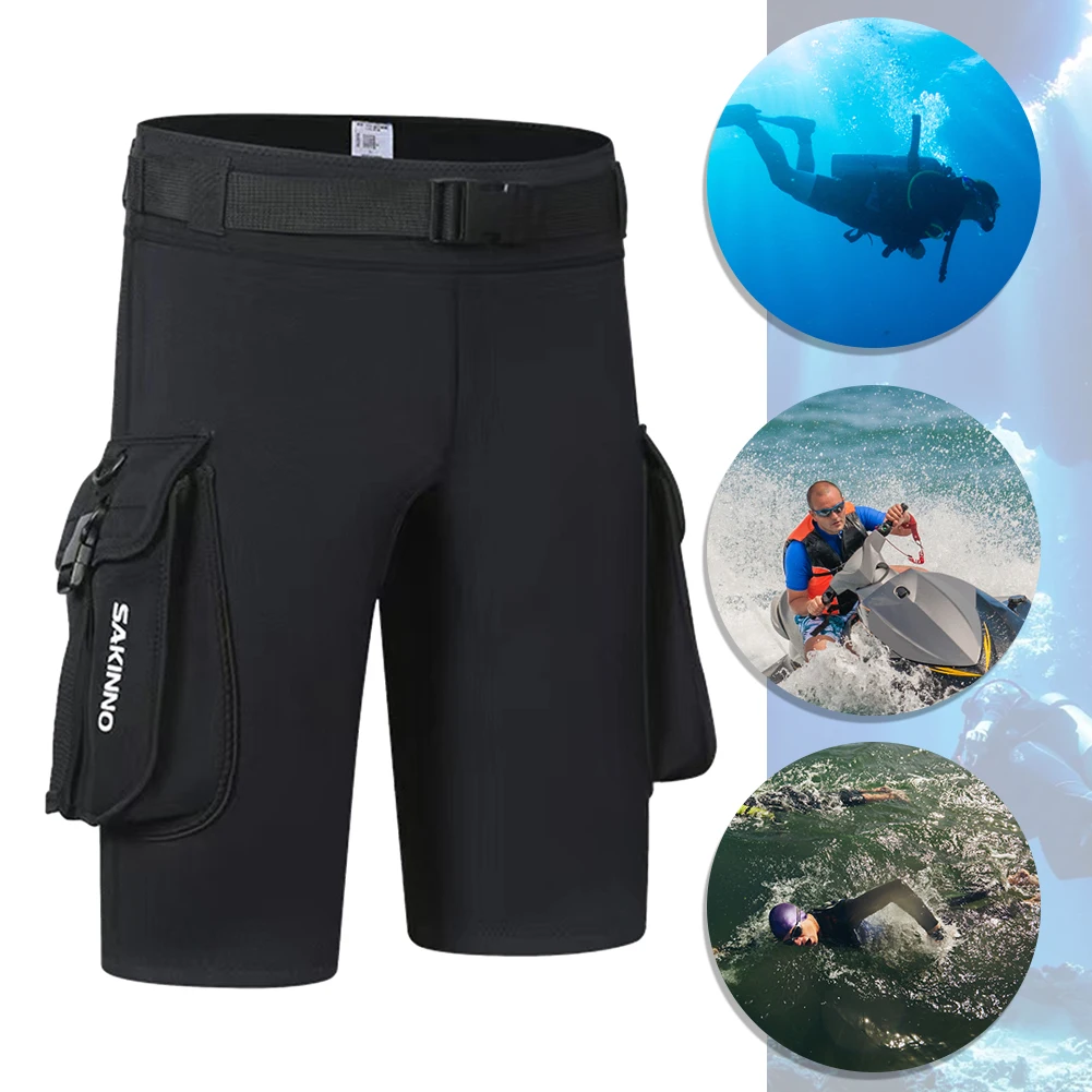3 мм Неопреновый гидрокостюм, технические шорты с карманами, унисекс, штаны для серфинга, гидрокостюм, шорты с дырками для снаряжения для дайвинга, аксессуары 0