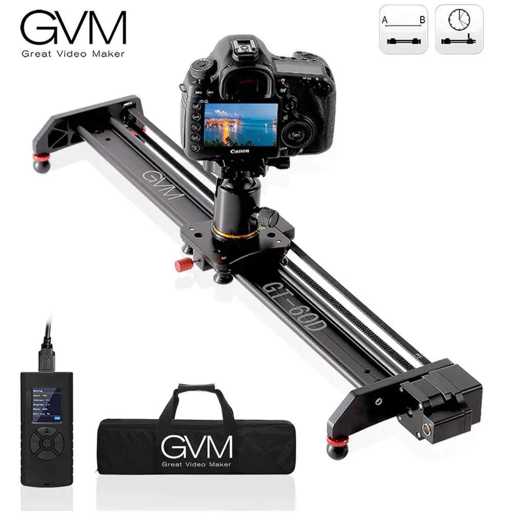GVM 23-дюймовая Профессиональная Видео-Моторизованная Камера Слайдер Из Алюминиевого Сплава Рельс Замедленная Съемка Свадебной Студийной Пленки Портативная