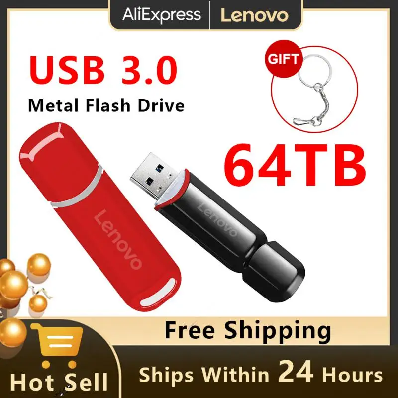 Lenovo Высокоскоростной Флэш-Накопитель USB 3.0 Metal Pen Drive 64TB U Stick 16TB 8TB 4TB 2TB Мобильное Хранилище Флэш-Диск Для Ноутбука Ps4 Ps5