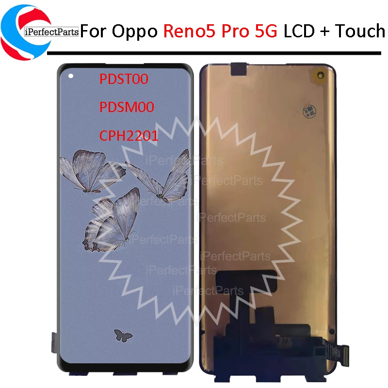 Super AMOLED Для Oppo Reno5 Pro 5G ЖК-дисплей С Сенсорной панелью, Дигитайзер Экрана Для Reno 5 Pro 5G PDSM00 PDST00 CPH2201 Дисплей