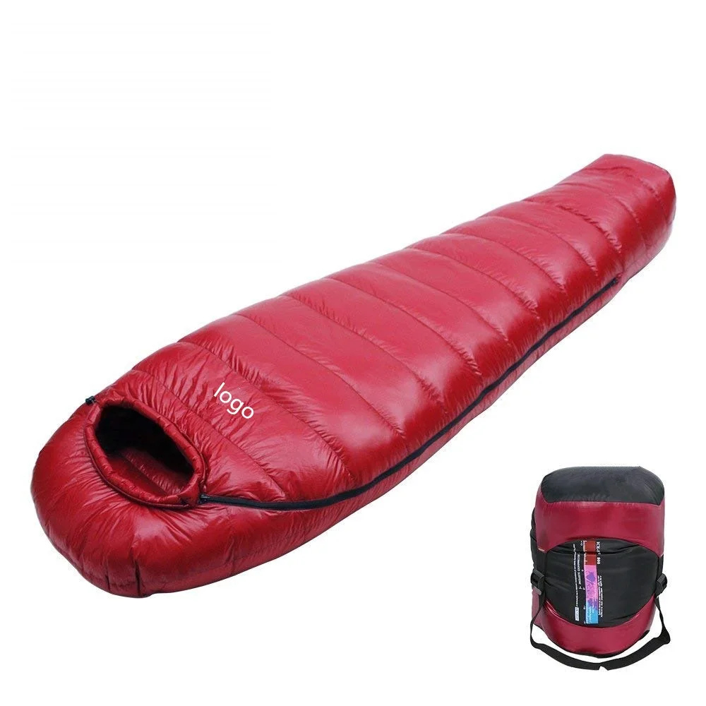 Woqi Открытый водонепроницаемый Спальный мешок из гусиного пуха для кемпинга Ultralight 4season Mummy
