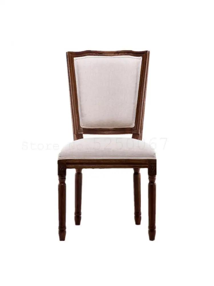 Американский обеденный стул, европейский обеденный стол и стулья из массива дерева, высококлассный обеденный стул для кафе-отеля, ретро-дубовый стул для кабинета 0