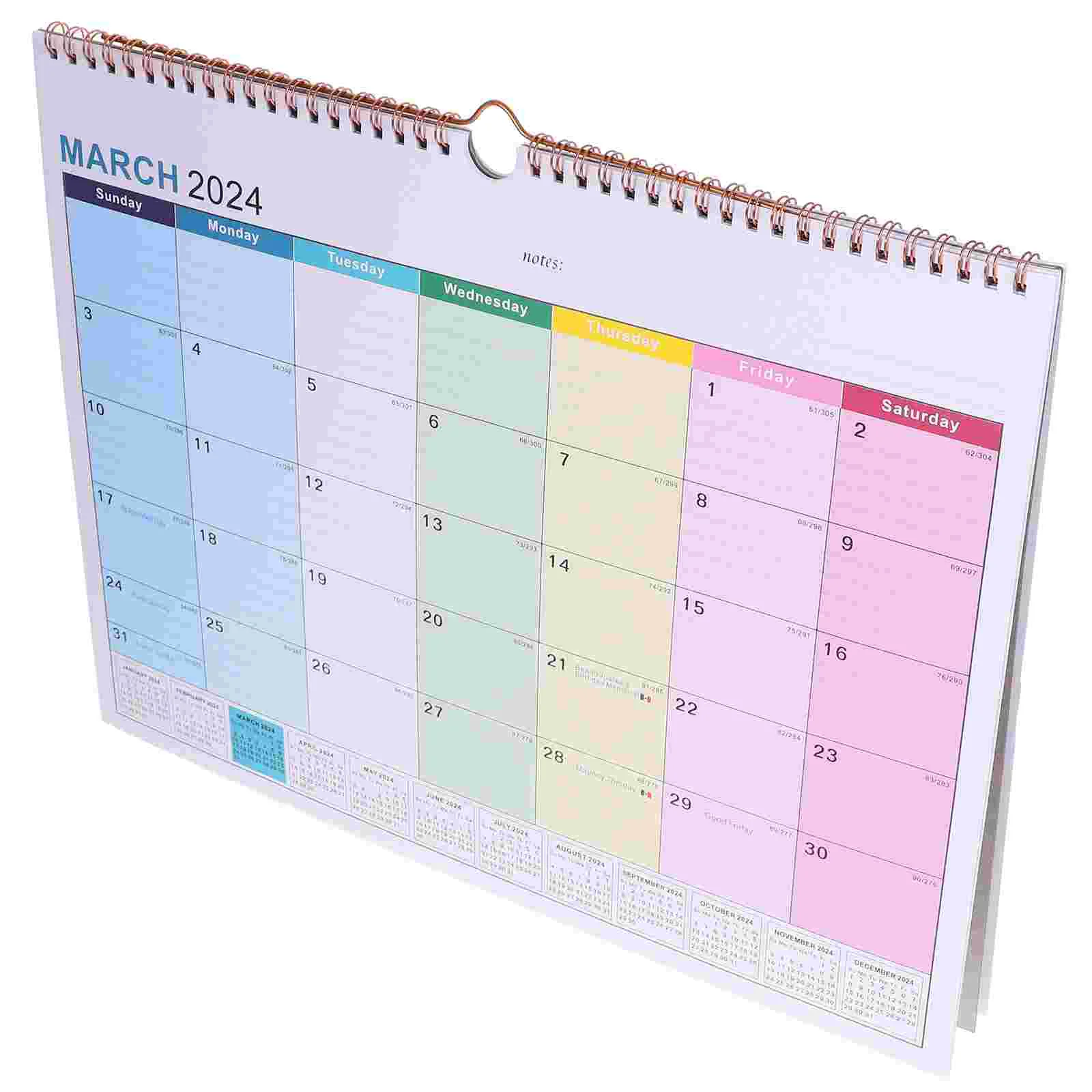 Английский настенный календарь Ежемесячный подвесной календарь Домашний Большой письменный стол Ежемесячный офис для домашнего офиса Бумажное расписание для планирования года Примечание