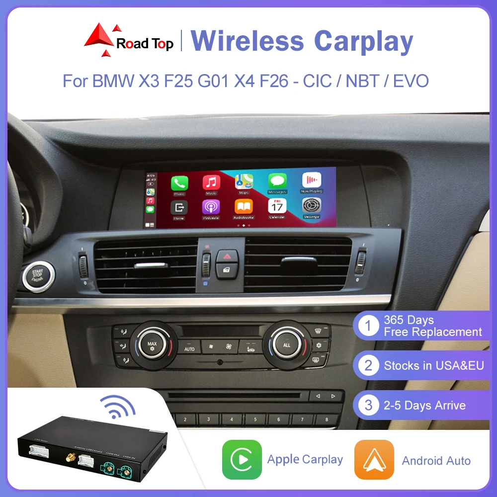 Беспроводной Apple CarPlay для BMW CIC, NBT, EVO System X3 F25 G01 X4 F26 2011-2020, с комплектами Android Mirror Link AirPlay USB Carplay
