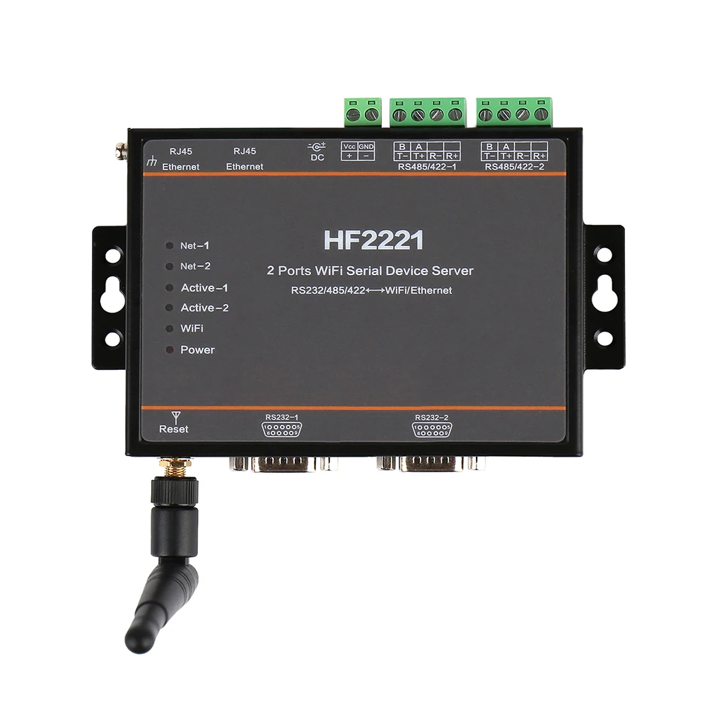 Двойной последовательный порт RS232 RS485 RS422 для WiFi Ethernet сервера HF2221 с поддержкой Modbus