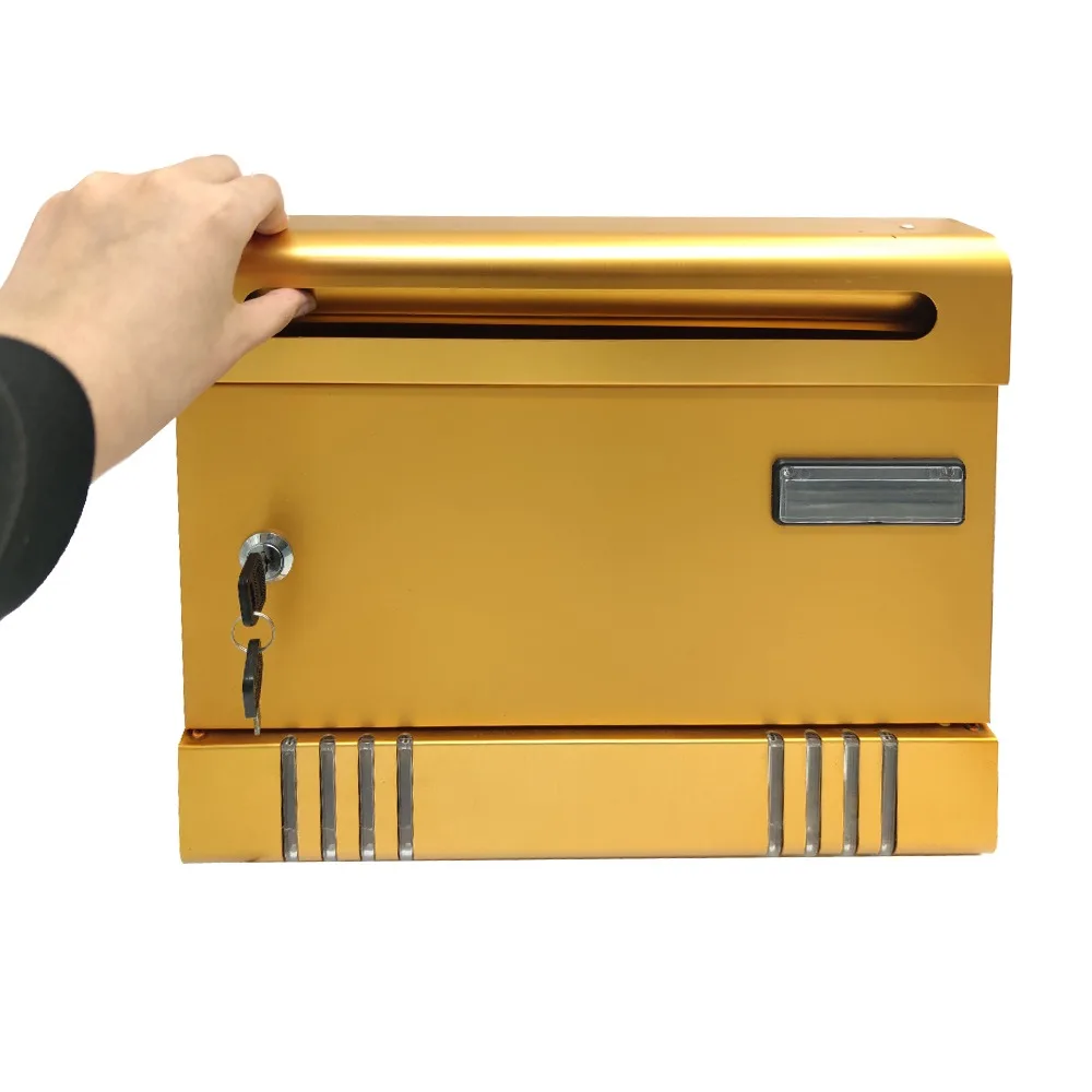Двухцветный дополнительный маленький мини-безопасный почтовый ящик металлическая коробка для дома