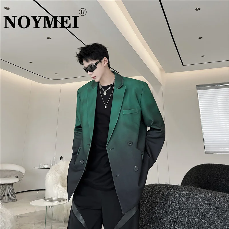 Дизайн с градиентной цифровой печатью NOYMEI, Свободный Блейзер для мужчин, Лацкан в корейском стиле, Персонализированный Повседневный весенний костюм 2024 года, пальто WA1451 0