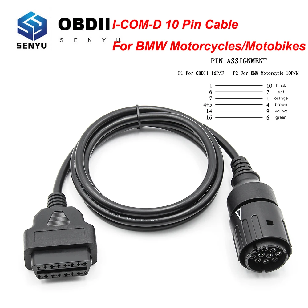 Для BMW ICOM D 10-Контактный Кабель Для мотоциклов ICOM-D OBD 2 OBD2 Автомобильный Диагностический Автоматический инструмент Сканер Удлинитель