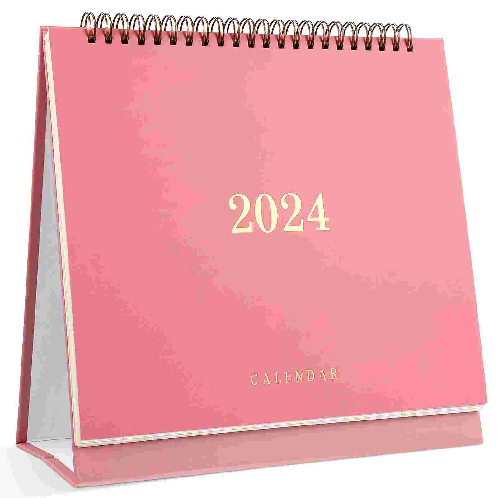 Календарь на 2024 год (розовый) Настольные Календари, Ежемесячный планировщик, настольный коврик, Офис по планированию бумаги