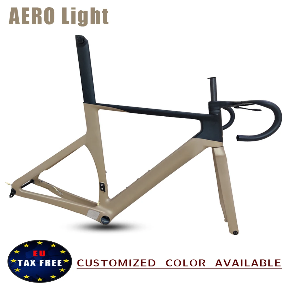 Карбоновая велосипедная рама Aero Light Через ось 142 мм Дисковый тормоз Карбоновые велосипедные рамы Набор рамок для велосипедных гонок 160 мм Крепление на дисковую стойку