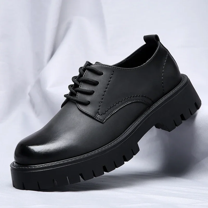 Мужские модельные туфли на шнуровке, Мужские Оксфорды, Модная Мужская обувь в деловом стиле, Новинка 2023 года, Классические Кожаные Мужские Костюмы, Обувь, Мужская обувь