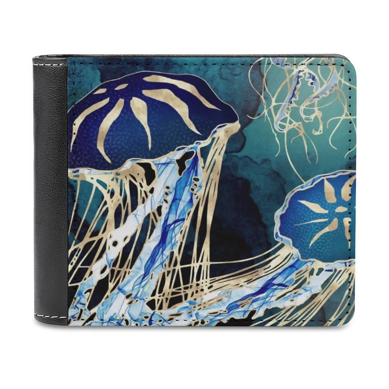 Мужской кошелек Jellyfish Iii для отдыха и путешествий, легкие портативные кошельки, короткий мужской кошелек в стиле медузы, Морской Океан, морская вода