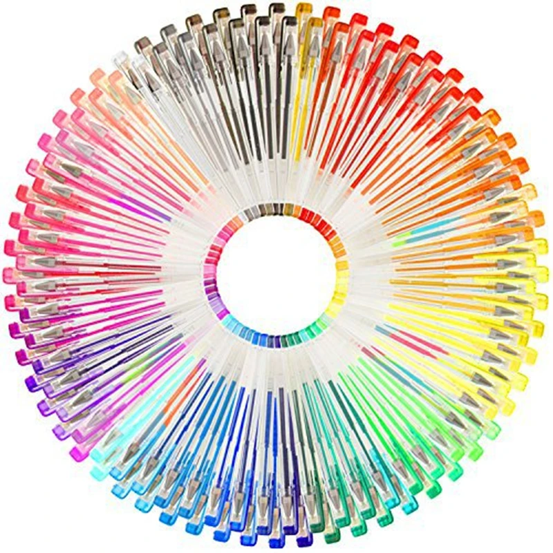 Набор Гелевых Ручек 100 Цветов Creative Flash, Блестящая Гелевая Ручка для Взрослых, Раскраски, Акварельная Ручка, Маслянистая Гелевая Ручка, Художественные Маркеры
