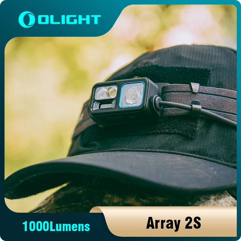 Налобный фонарь OLIGHT Array 2S мощностью 1000 Люмен с Ручным Управлением, 4 Режима Работы, Светодиодный Налобный фонарь с Оголовьем для Альпинизма, Рабочий