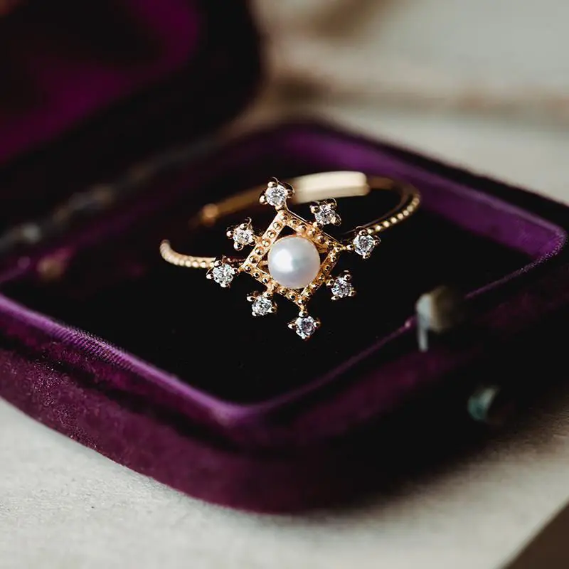 Настоящее кольцо из стерлингового серебра 925 пробы красного цвета с цирконом в стиле ретро с цветочным дизайном, Милые женские свадебные модные украшения 2022, Рождественские подарки
