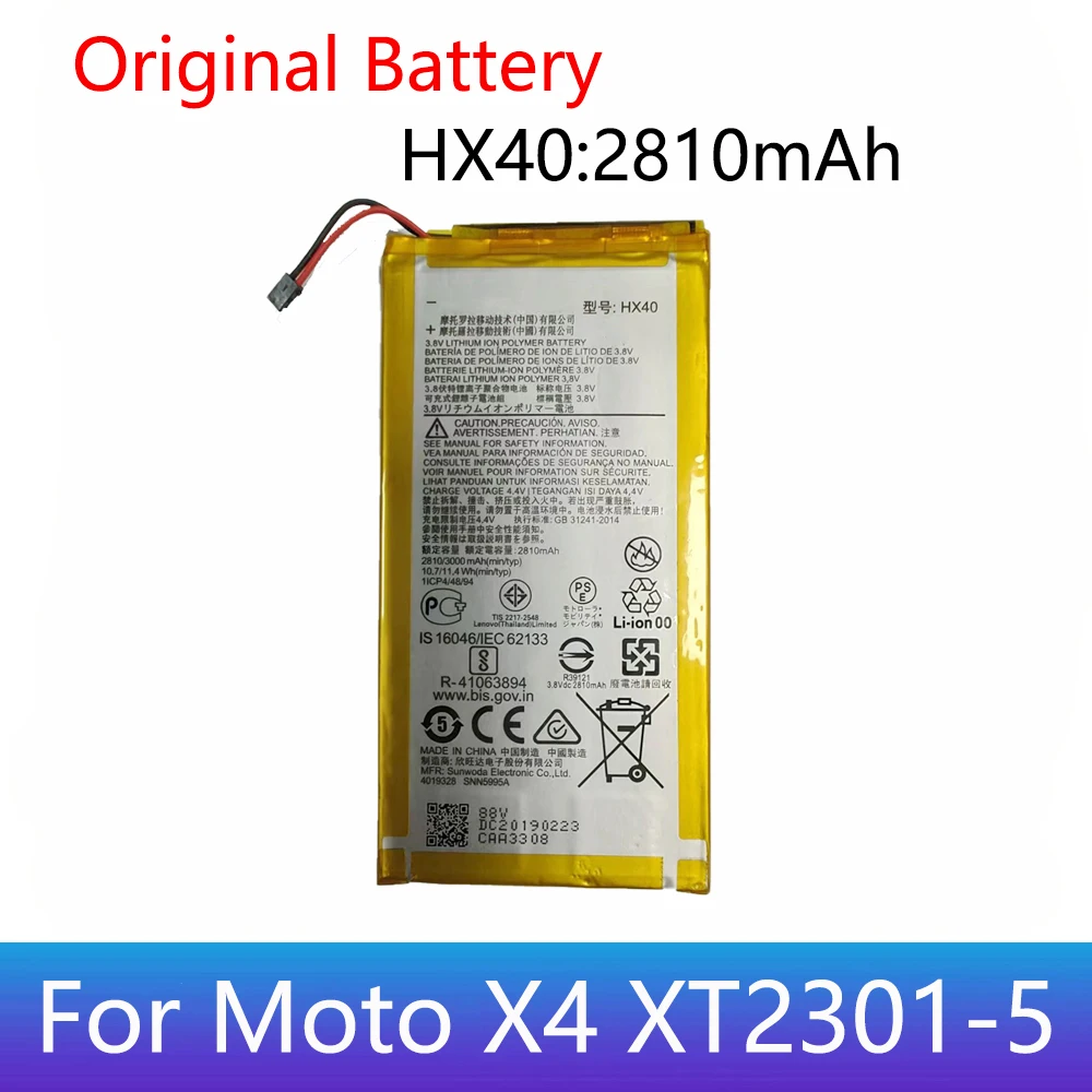 Оригинальный аккумулятор HX40 2810mAh для Motorola Moto X4 XT2301-5, запасные части для аккумуляторов мобильных телефонов