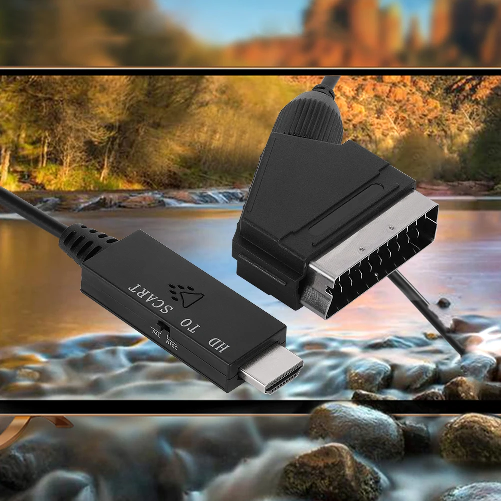 Портативный адаптер для преобразования видео в аудио, простое управление, низкое энергопотребление, легкий для подключения по HDMI к Scart