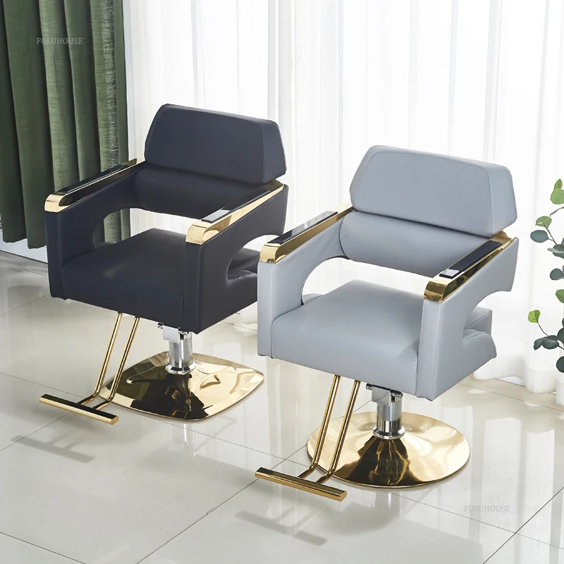 Роскошные парикмахерские кресла Nordic Light, Салонная мебель для салона красоты, Профессиональное парикмахерское кресло, Современный вращающийся подъемник, парикмахерское кресло