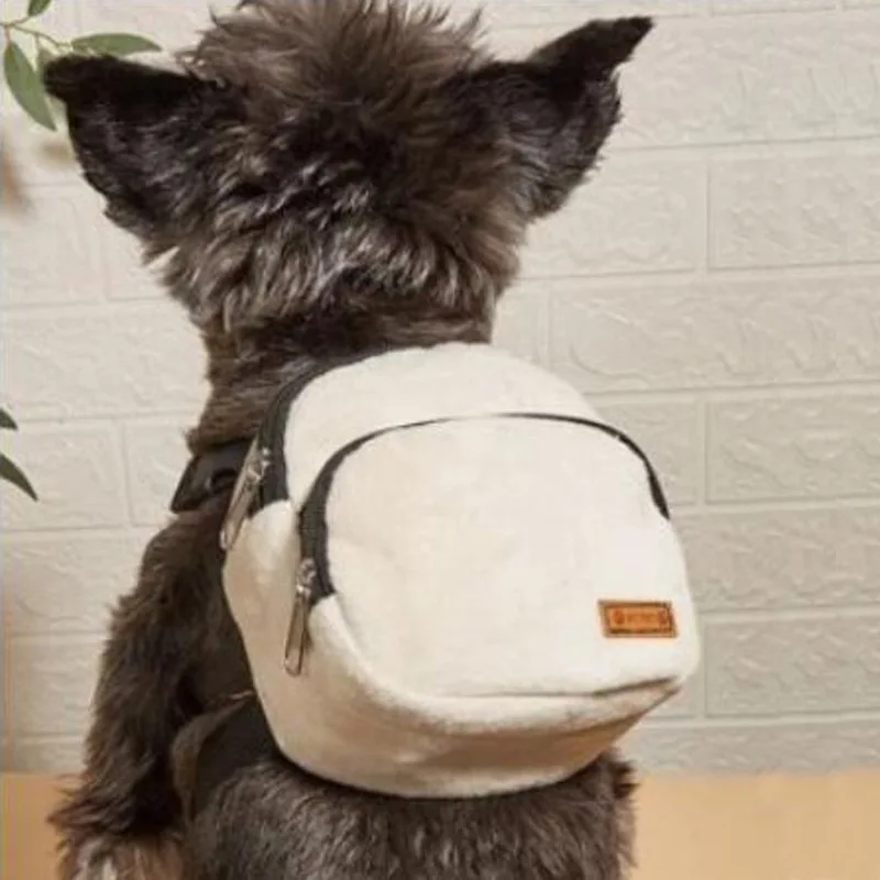 Рюкзак для домашних животных, Корейский рюкзак для маленьких собак, Бархатный рюкзак для собак, поводок для кошек, Маленький рюкзак для перекусов На улице