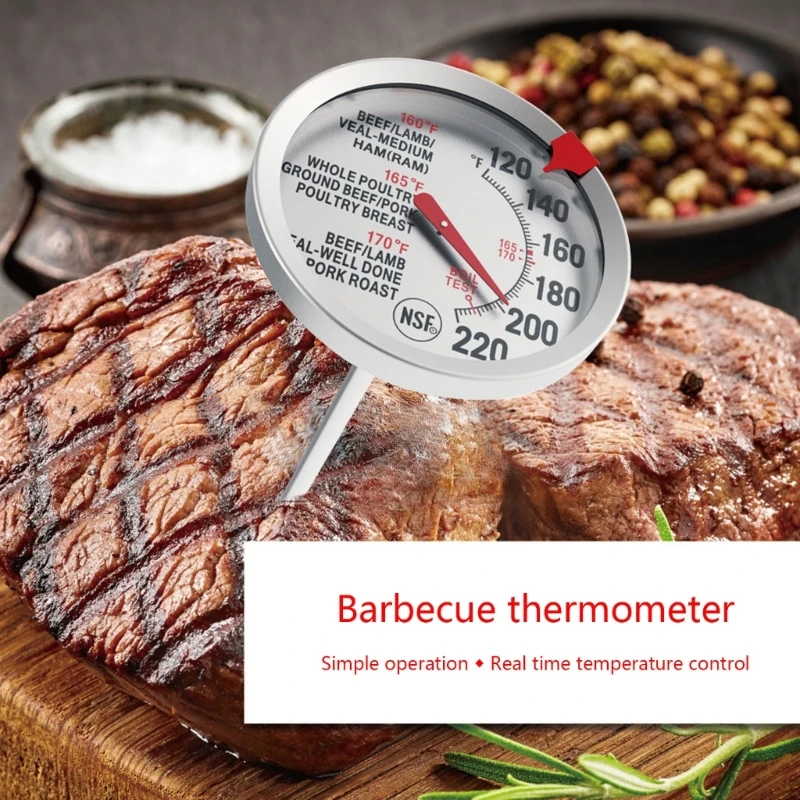 Термометр для духовки, термометр для барбекю из нержавеющей стали, кухонный термометр, датчики температуры духовки для дома Прямая поставка 0