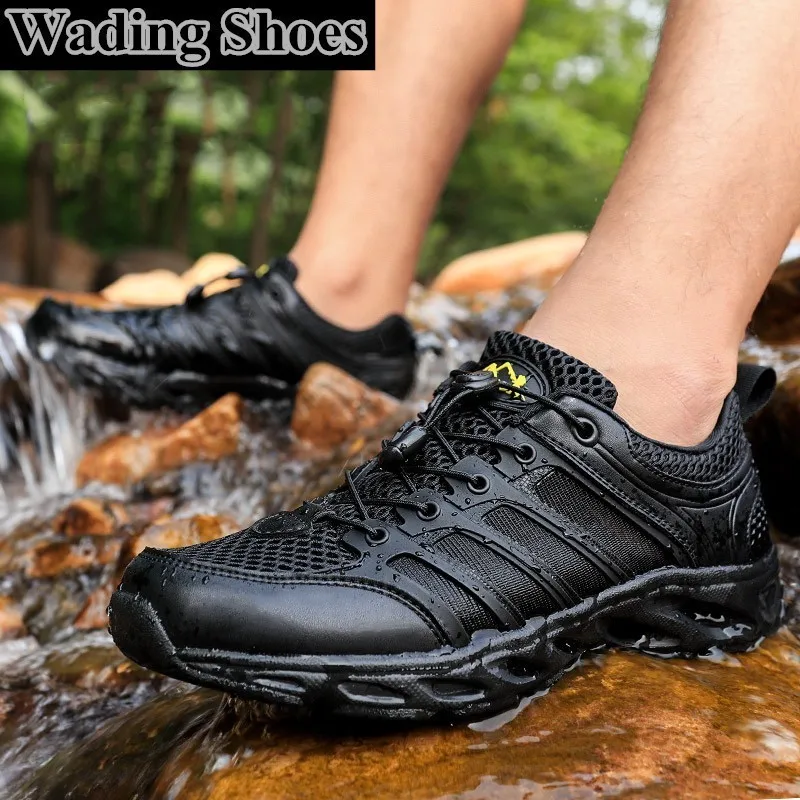 Уличная быстросохнущая водонепроницаемая обувь для болотных видов спорта, Ультралегкая нескользящая обувь для водных видов спорта, Летняя походная сетчатая Дышащая обувь для рыбалки, аквааэробика