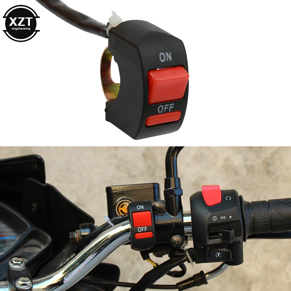 Универсальный Мотоциклетный Руль Кнопка Включения-Выключения Flameout Switch для Moto Motor ATV Bike DC12V/10A Черный