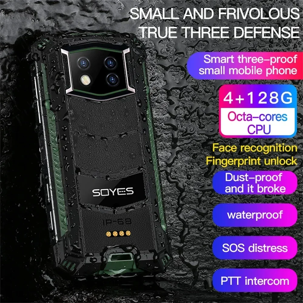SOYES S10 Max Mini Прочные смартфоны с 3,5-дюймовым Сенсорным экраном Octa Core 6 ГБ + 128 ГБ / 8 ГБ + 256 ГБ Android 10 Разблокировка мобильного телефона Face ID 1