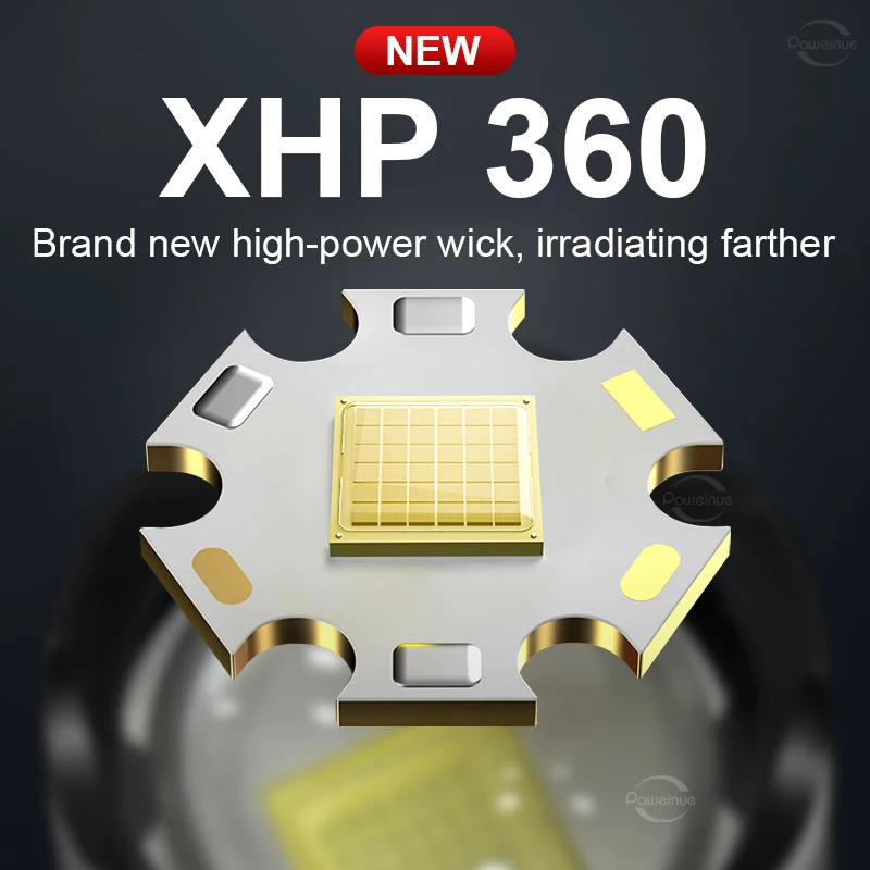 XHP360 Супер Мощные Перезаряжаемые Фонари Сильный Свет Светодиодный Фонарь Usb Type-c USB Для Подзарядки Светодиодной лампы 18650 Аккумулятор 1