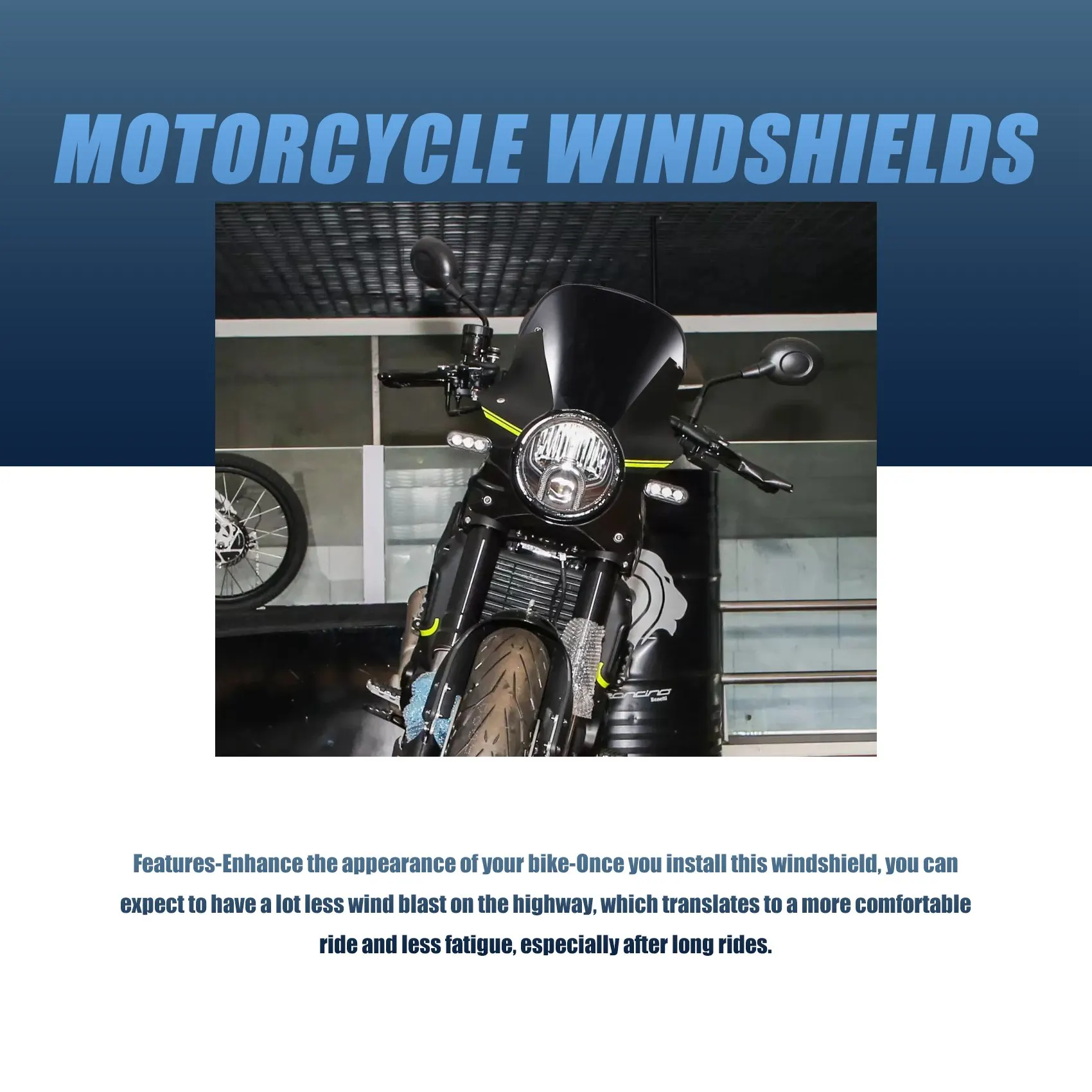 Лобовые стекла мотоцикла Экран лобового стекла Обтекатель Фары для Benelli Leoncino 500 (черный) 1