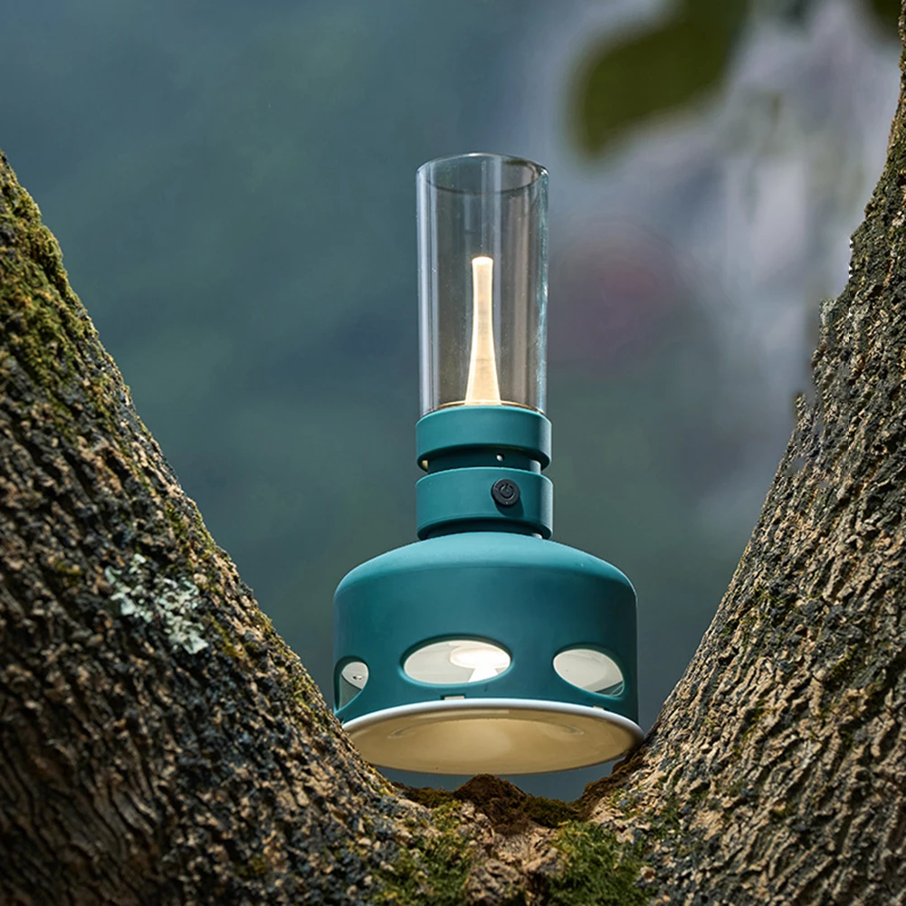 Светодиодная керосиновая лампа с 3 режимами освещения, винтажный походный фонарь с антивзрывным абажуром, походный атмосферный светильник для путешествий на свежем воздухе 1