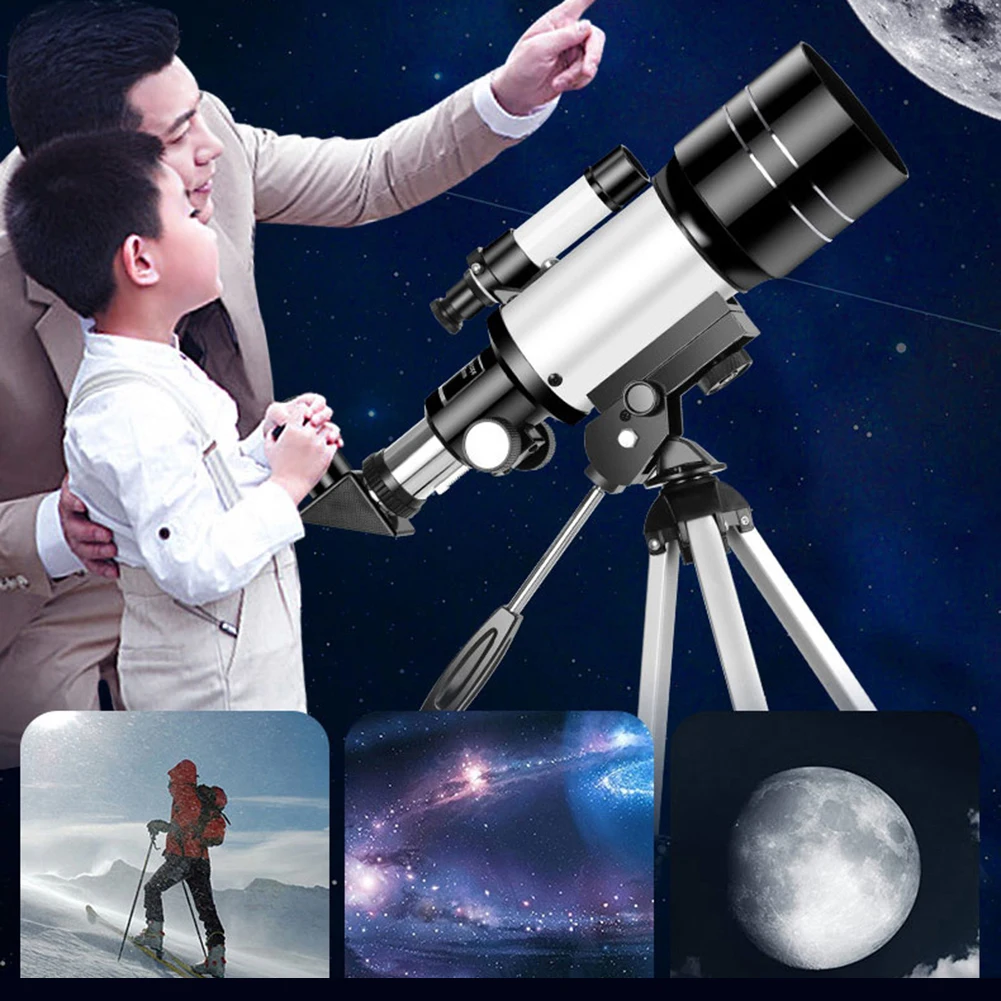 Туристический телескоп 300 мм Портативный телескоп с рефрактором с апертурой 70 мм Астрономический Преломляющий телескоп для начинающих астрономов 1