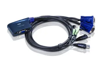 2-портовый KVM-переключатель, интерфейс USB, вход VGA, модель CS62US, поддержка звука 