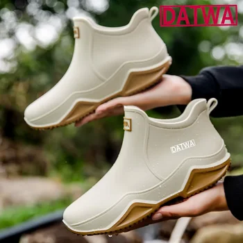 2023 Datwa Новая рыболовная обувь Мужская Водонепроницаемая уличная резиновая обувь Прочные непромокаемые ботинки Противоскользящие Рыболовные походные ботинки