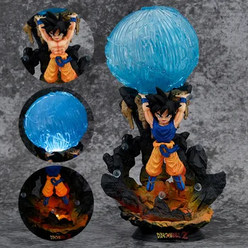 25 см Dragon Ball Z Majin Buu Фигурка Сон Гоку Фриза Spirit Bomb Светодиодные Аниме Фигурки ПВХ Статуя Фигурка Модель Кукла Игрушка В Подарок