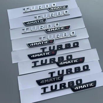 2шт Эмблема с плоскими буквами для Mercedes Benz TURBO 4MATIC + Красный плюс Автомобильный стайлинг Наклейка на значок Turbo Fender 2016-2019 Шрифт