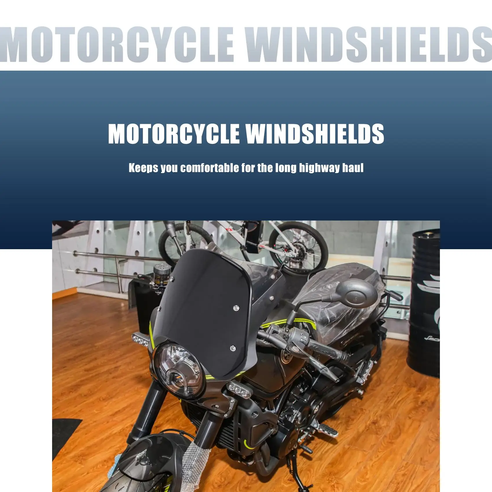 Лобовые стекла мотоцикла Экран лобового стекла Обтекатель Фары для Benelli Leoncino 500 (черный) 2