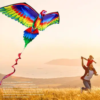 3D Воздушный Змей В Форме Попугая С Мультяшным Животным На Открытом Воздухе Windsock Воздушный Змей Семейные Детские Игрушки
