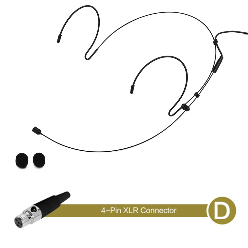 Двойной ушной крючок, микрофон для гарнитуры, Всенаправленный конденсаторный картриджный микрофон для Sennheiser для беспроводной связи 3