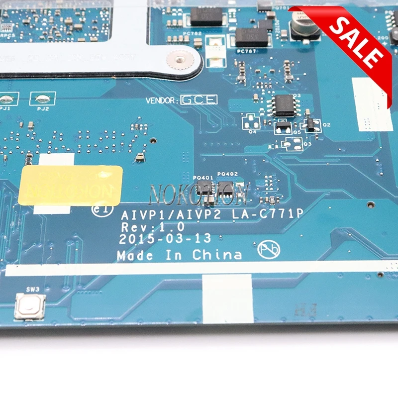 NOKOTION AIVP1 AIVP2 LA-C771P Основная плата для ноутбука Lenovo ideapad 100-15IBY Материнская Плата с процессором SR1YJ N2840 15 дюймов 4