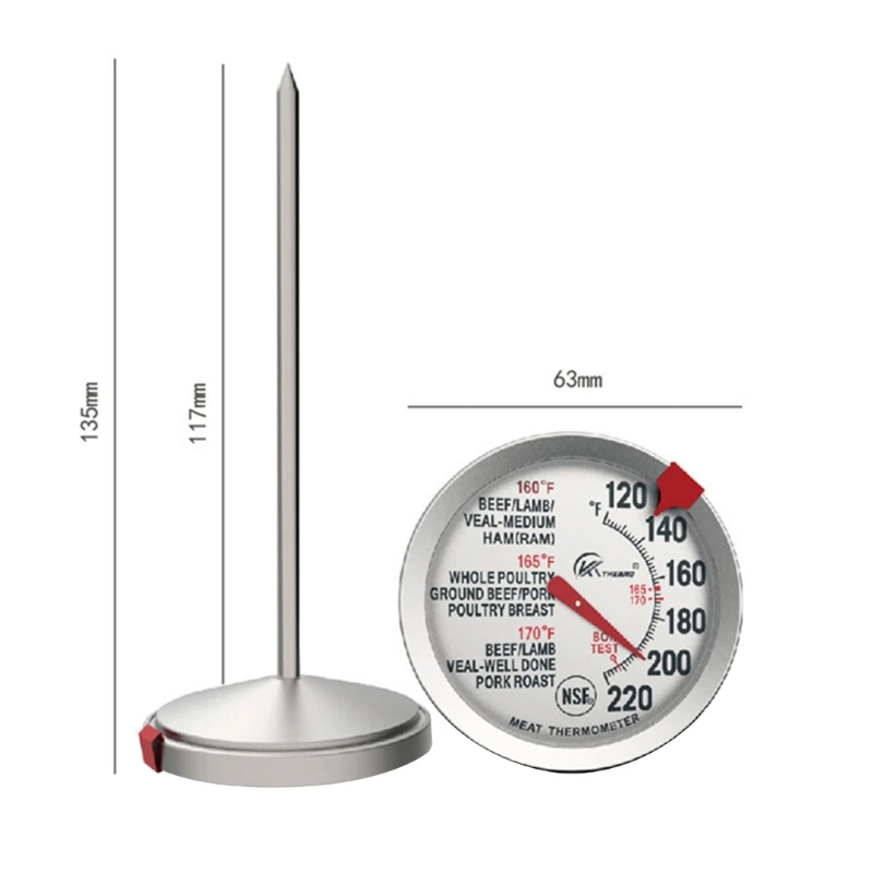 Термометр для духовки, термометр для барбекю из нержавеющей стали, кухонный термометр, датчики температуры духовки для дома Прямая поставка 5