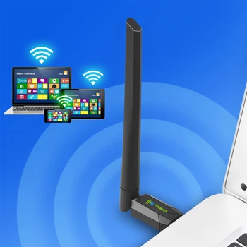 650 Мбит/с USB WiFi Адаптер с Антенной Двухдиапазонный 2,4 G 5 ГГц Беспроводная Сетевая Карта WiFi Dongle Адаптер для Windows XP/7/8/8.1/10/11