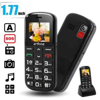Artfone CS182 Бесплатная Зарядная Док-станция Для Старшего Мобильного Телефона Для Пожилых Людей Беспроводной Мобильный Телефон FM SOS 1400 мАч Celulares Dual Sim