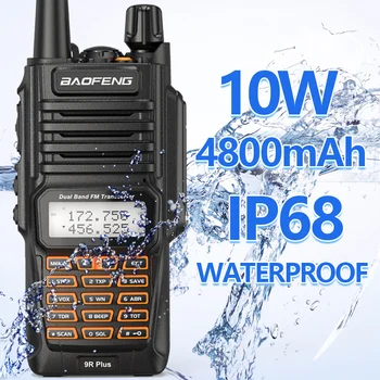 Baofeng UV-9R Plus IP68 Водонепроницаемая Портативная Рация 8 Вт 2800 мАч 128CH УКВ Радиосигнализация Профессиональная UV 9R Двухстороннее Радио