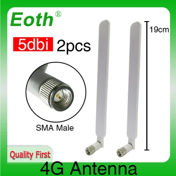 Eoth 2шт 4G lte антенна 5dbi SMA Штекерный Разъем antenne маршрутизатор внешний ретранслятор беспроводной модем antene