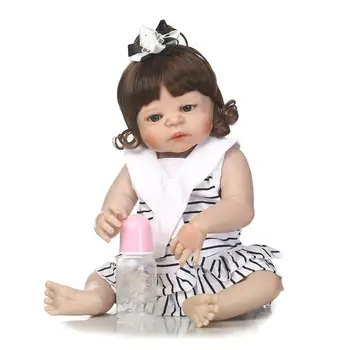 NPKCOLLECTION кукла reborn baby girl полностью виниловая силиконовая мягкая настоящая нежная на ощупь игрушка или подарок для детей на День Рождения и Рождество