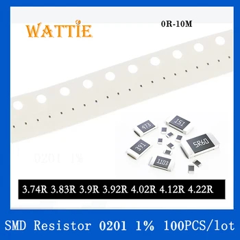 SMD резистор 0201 1% 3,74R 3,83R 3,9R 3,92R 4,02R 4,12R 4,22R 100 шт./лот микросхемные резисторы 1/20 Вт 0,6 мм *0,3 мм
