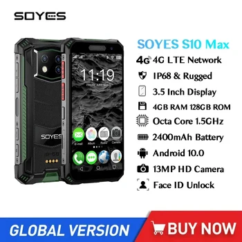 SOYES S10 Max Mini Прочные смартфоны с 3,5-дюймовым Сенсорным экраном Octa Core 6 ГБ + 128 ГБ / 8 ГБ + 256 ГБ Android 10 Разблокировка мобильного телефона Face ID 0