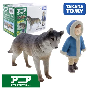 Takara Tomy Tomica Ania Animal Adventure AS-26 Wolf 2 шт ABS Смолы Детские Развивающие Мини-Фигурки Животных Super Baby Dolls 0